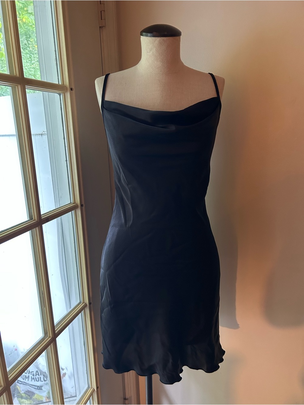 Bebe Satin Slip Dress - Black size small - Picture 5 of 10